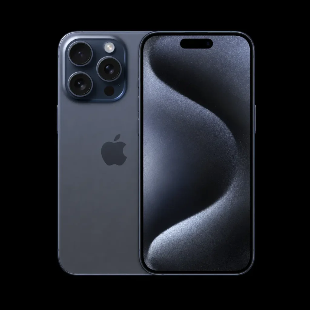iPhone 15 Pro sur fond noir – réparation chez MrTechRepair à Fribourg
