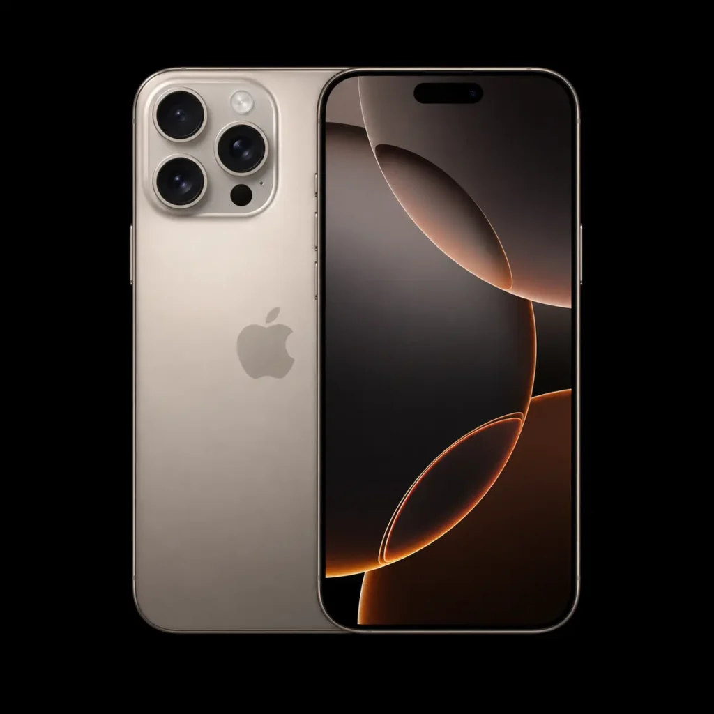 iPhone 16 Pro sur fond noir – réparation chez MrTechRepair à Fribourg
